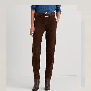 NWT Ralph Lauren suede pants size 16 goat suede